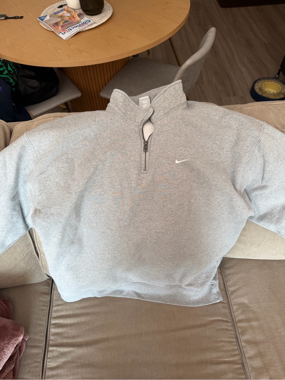 Nike Light Gray Men’s Quarter-Zip Sweatshirt